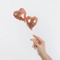 Шар К 5''/13 см, Мини-сердце, Розовое Золото, 5 шт.