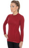 Термобелье женское Brubeck Active Wool терморубашка бордовая - 3