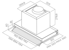 Вытяжка Elica BOX IN PLUS IXGL/A/60 схема встраивания