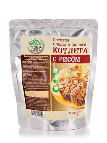 Каша рисовая с котлетой 'Кронидов', 250г