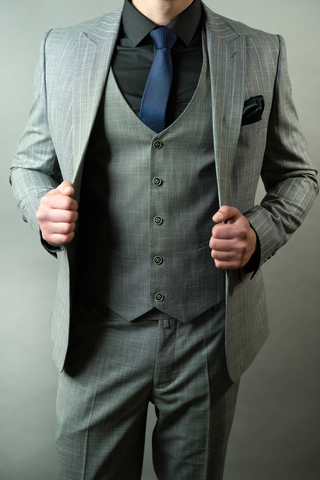 Костюм мужской - тройка Slim Fit (комбинированный) Cesare Mariano 73/23-01