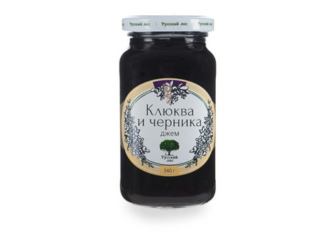 Джем "Русский лес" клюква и черника, 340г