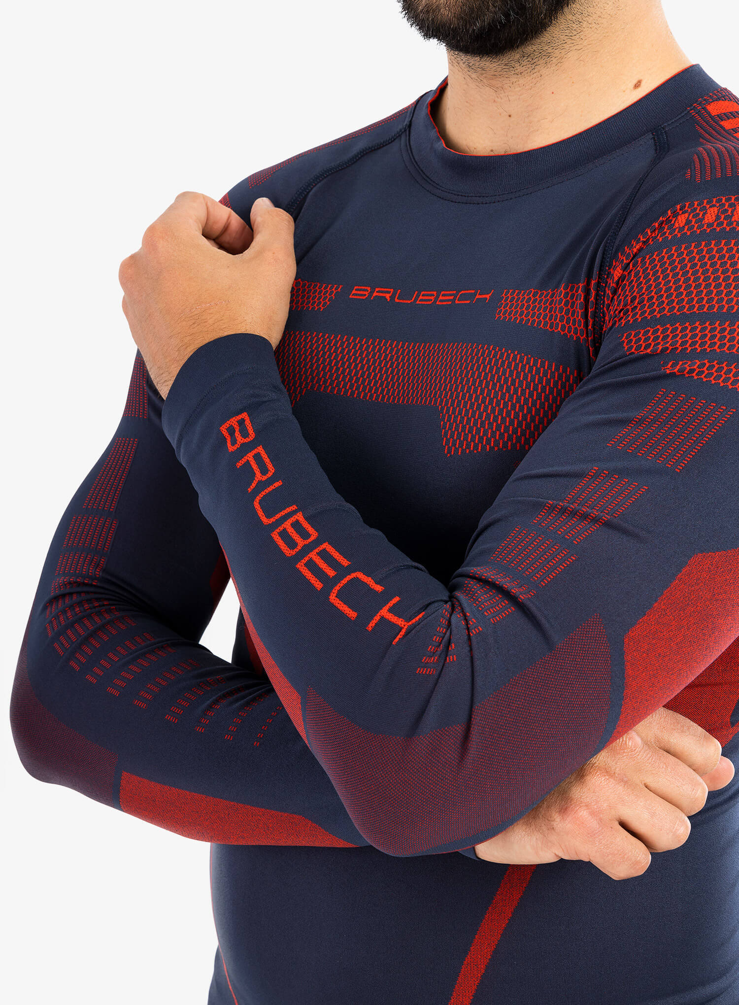 Мужской термолонгслив Brubeck Dry navy-red - 9