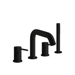 Gessi 316 54037#299 Смеситель на борт ванны на 4 отв. с изливом и ручным душем, Black XL фото