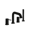 Gessi 316 54037#299 Смеситель на борт ванны на 4 отв. с изливом и ручным душем, Black XL