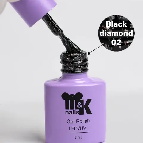 M&K Мик,Гель-лак Black Diamond (Черный алмаз) 02