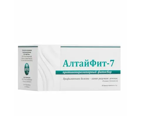Фитосбор АлтайФит-7 противопаразитарный , 20 фильтр-пакетов по 2 гр., Алфит Плюс