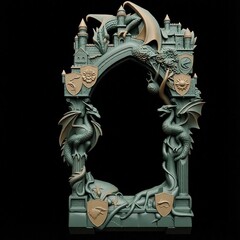 Силиконовый молд № 410 рамка с драконами (Игра престолов)