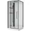 BelBagno UNO-CAB-A-1-90-C-NERO-Bi-TOP-L Душевая кабина с задними стенками, смесителем, верхним и ручным душем, акриловым поддоном и крышей, левосторонняя