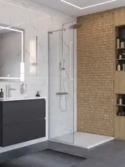 BelBagno UNO-L-1-TB-60-C-Cr Душевая перегородка универсальная с односторонним входом, стекло прозрачное, профиль хром, 600x2000 мм фото