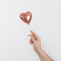 Шар К 5''/13 см, Мини-сердце, Розовое Золото, 5 шт.