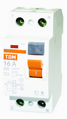 УЗО ВД1-63 2Р 16А 300мА TDM