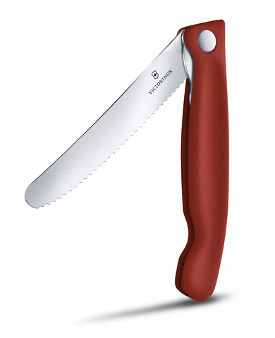 Нож кухонный складной Victorinox Classic, 110 mm, Wavy Edge, Red (6.7831.FB)