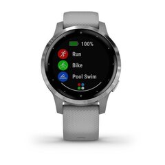 Смарт часы Garmin Vivoactive 4S Silver Stainless Steel Bezel with Powder Gray Case and Silicone Band