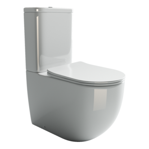 Ceramica Nova CN1801-B Напольная пристенная чаша унитаза с сиденьем-крышкой с микролифтом, цвет: белый
