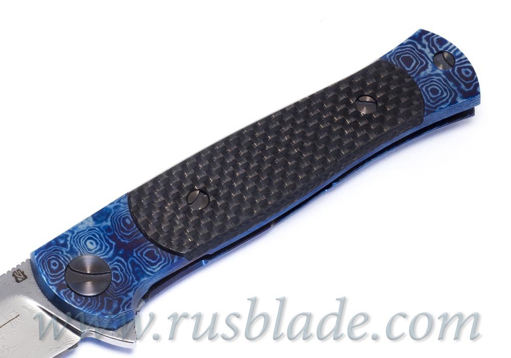 Cheburkov Pike Damascus Timascus CF one-off Knife - фотография 