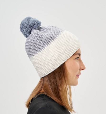 Лыжная шапка c шерстью Nordski Frosty grey-white