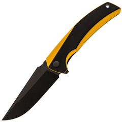 Фото Складной нож TuoTown Loong PVD, сталь T10S, рукоять Black/Yellow G10