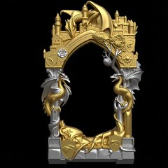 Силиконовый молд № 410 рамка с драконами (Игра престолов)