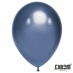 Шар К 10''/25 см, Хром, Полуночно-синий, 50 шт.