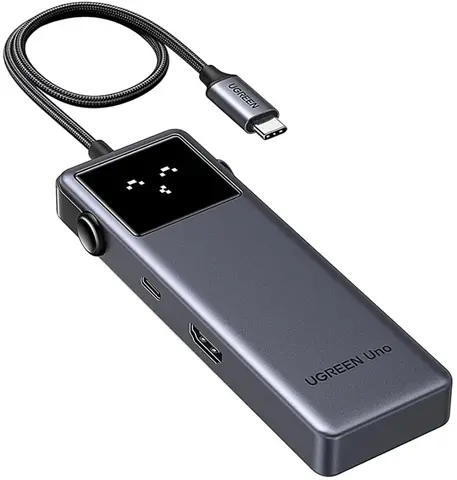 Хаб UGREEN CM888 (75177) 6-in-1 USB-C Hub With 3*USB-A&USB-C&HDMI&USB-C PD,  серый космос