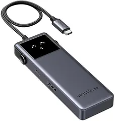 Хаб UGREEN CM888 (75177) 6-in-1 USB-C Hub With 3*USB-A&USB-C&HDMI&USB-C PD,  серый космос