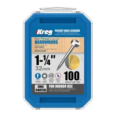 Шурупы с мелким шагом 1-1/4", Pan-Head, 100 шт INT Kreg SPS-F125-100-INT