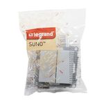 Переключатель двухклавишный - Legrand SUNO - 10АХ 250В безвинтовые зажимы - Алюминий — фото 2