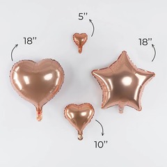 Шар К 5''/13 см, Мини-сердце, Розовое Золото, 5 шт.