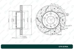 Диск тормозной перфорированный вентилируемый G-brake GFR-02763L левый
