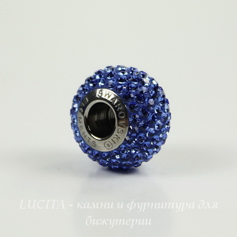 80101 Бусина Сваровски BeCharmed Pave Sapphire 14х9 мм ()
