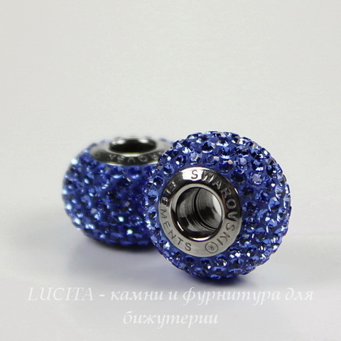 80101 Бусина Сваровски BeCharmed Pave Sapphire 14х9 мм ()