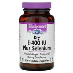Bluebonnet Nutrition, E-400 IU, плюс селен 120 овощных капсул