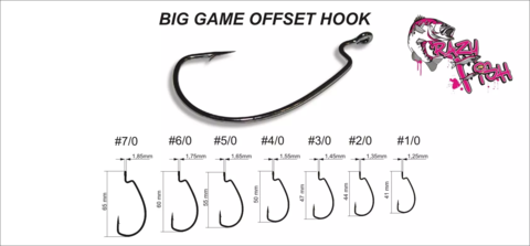 Офсетный крючок Crazy Fish Big Game Offset Hook №6/0 4шт/уп продажа от 5 уп.