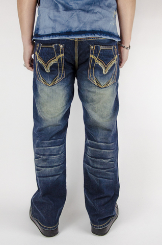 Remetee | Джинсы мужские Premium RM2325 от Affliction сзади