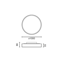 Потолочный светильник Domio Ш1000 95W черный OPAL 3000K CRI80 CASAMBI