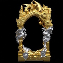 Силиконовый молд № 410 рамка с драконами (Игра престолов)