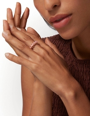 Кольцо CLASH в стиле CARTIER с шипам и розовыми агатами