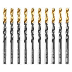 Сверло по металлу, 5,5 мм, HSS-Tin, Golden Tip, 10 шт. Denzel