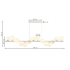 Светильник подвесной Scala Balls Milky Greige 150cm