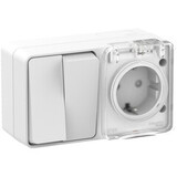 AtlasDesign PROFI IP54 О/У БЛОК: РОЗ. з/к со шт. 16А, ВЫКЛ.2-клав.10А, БЕЛЫЙ — фото 2