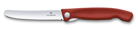 Нож кухонный складной Victorinox Classic, 110 mm, Wavy Edge, Red (6.7831.FB)