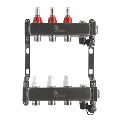 Коллектор с расходамерами 1"-3/4" - 3 вых. Wester MUFS