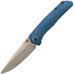 Фото Складной нож Assassin knives Argo 2.0, сталь M398, рукоять титан, синий