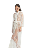 халат из прозрачной ткани с цветочной вышивкой Rya Collection Darling айвори