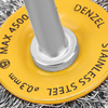 Щетка для дрели, 50 мм, Плоская, со шпилькой, нержавеющая витая проволока Denzel — фото 3