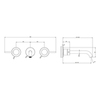 Gessi 316 54094#299 Встраиваемый смеситель с изливом 200-180мм (внешние части), цвет:Black XL