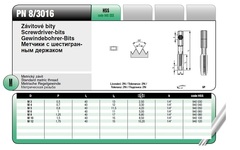 Метчик М10х1,5 (Для шуруповерта) PN8/3016 HSS 6h(2N) A/5P 40мм a=1/4