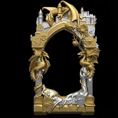 Силиконовый молд № 410 рамка с драконами (Игра престолов)