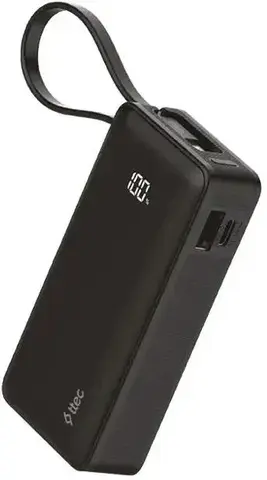 Внешний аккумулятор TTEC ReCharger LCD 10000mAh PD 20W Powerbank USB-C&USB-A встр кабелем USB-C, черный